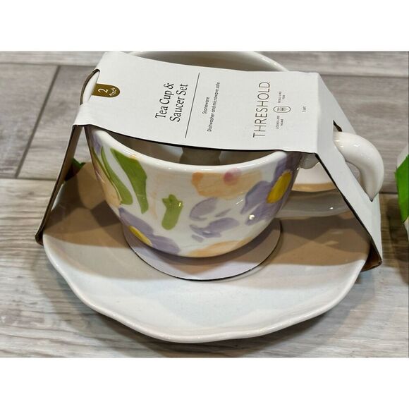 Target Threshold floral Easter bunny tea cup and saucer plate set - Picture 4 of 8